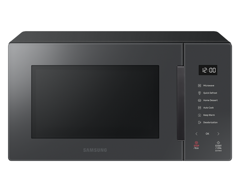 Samsung Solo Microwave Glass Front 23L Charcoal 800W MS23T5018AC/EU (Renewed)