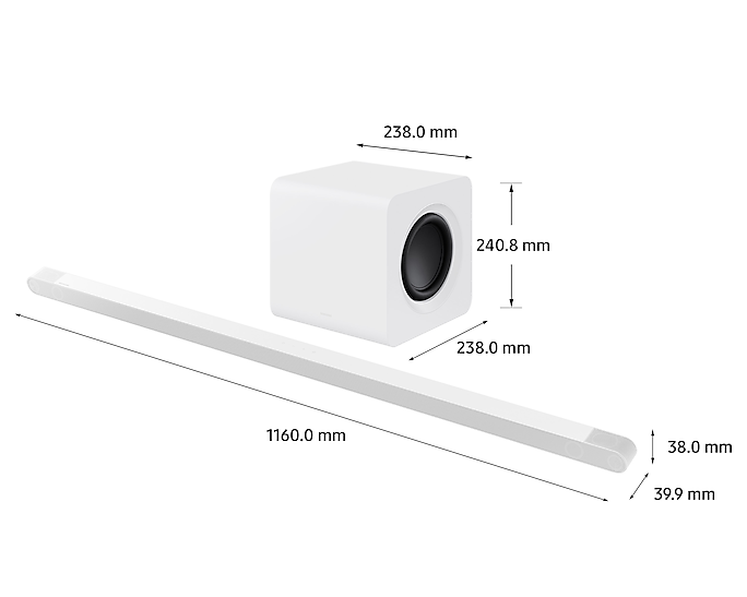 Samsung 3.1.2 Soundbar With Subwoofer Ultra Slim Dolby Atmos White HW-S801B/XU (New)