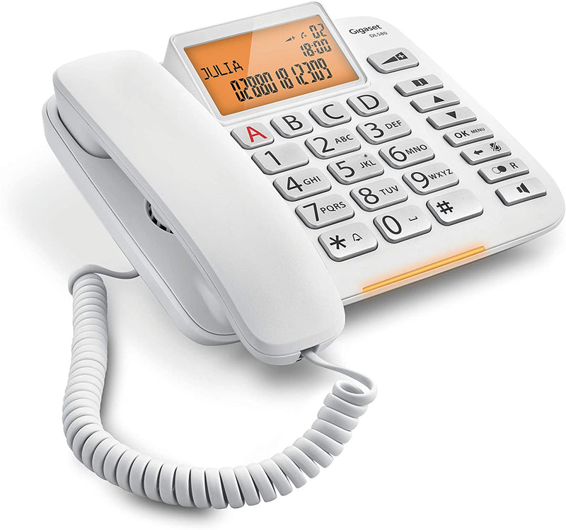 Gigaset DL580 Standard Big Button Handsfree Corded Phone White (New)
