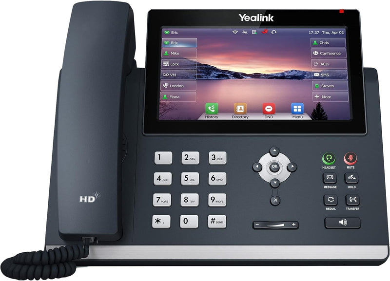 Yealink SIP-T48U Advanced IP PoE Corded Phone HD Voice 7'' Touch Screen Display (New)