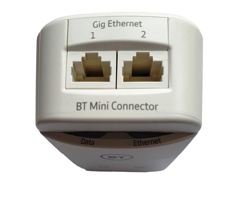 2 x BT Mini Connectors Version2 1000Mbps 1GB Powerline Adapters Gigabit Ethernet (New)
