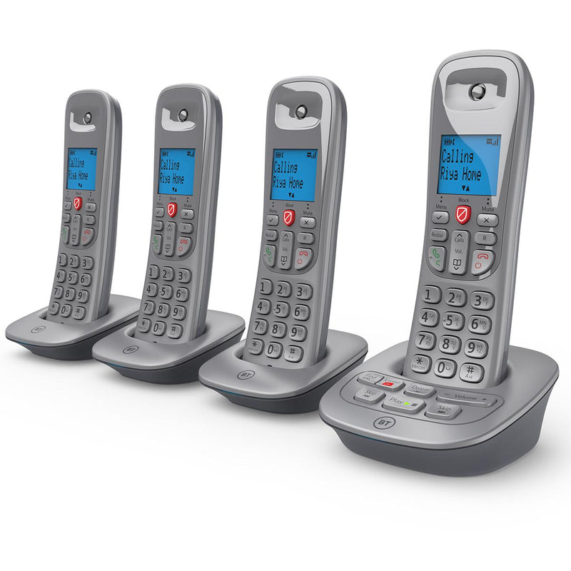 BT Digital Cordless Phone 5960 Quad With Call Blocking & Answering Machine (Renewed)