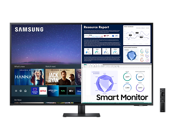 Samsung 43'' Smart Monitor M70A UHD USB-C With Speakers & Remote LS43AM700UUXXU (New)