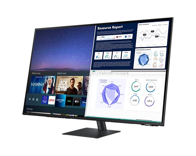 Samsung 43'' Smart Monitor M70A UHD USB-C With Speakers & Remote LS43AM700UUXXU (New)