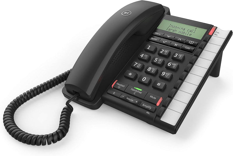 BT Converse 2300 Corded Desk Telephone 3 Line LCD Display With Caller ID Black (New)