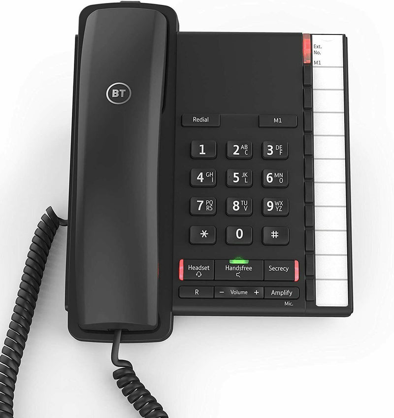 BT Converse 2200 Corded Telephone With Speakerphone Black - 040208 (New)