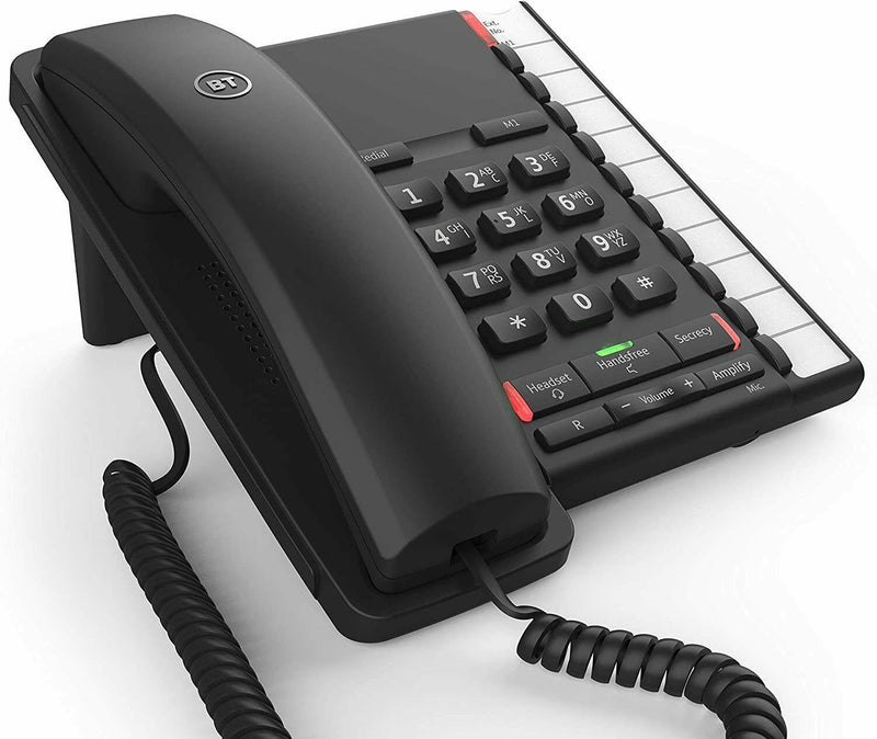 BT Converse 2200 Corded Telephone With Speakerphone Black - 040208 (New)