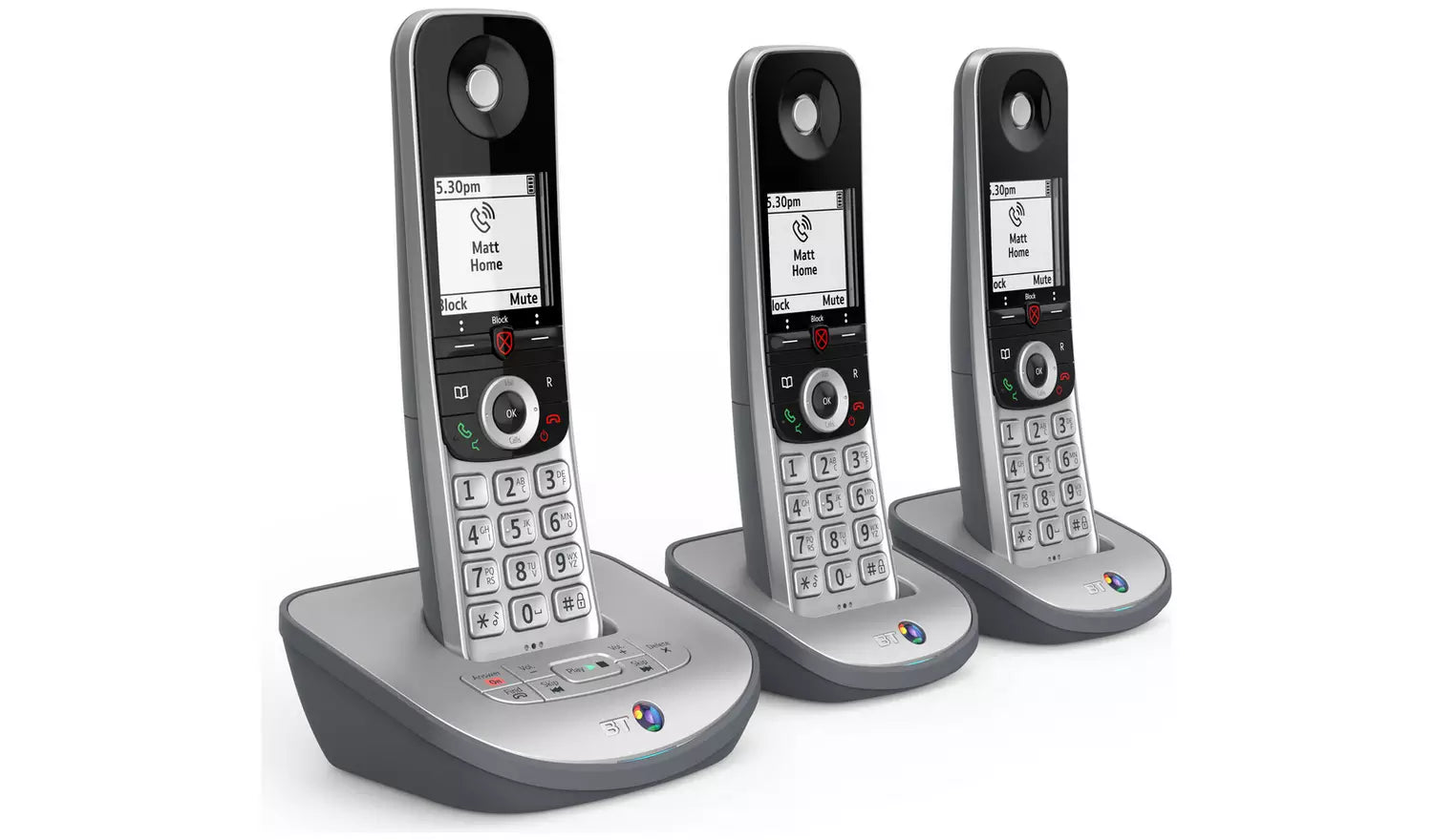 BT Advanced Z Trio Digital Cordless Phone Answering Machine Call Blocking Silver (Renewed)