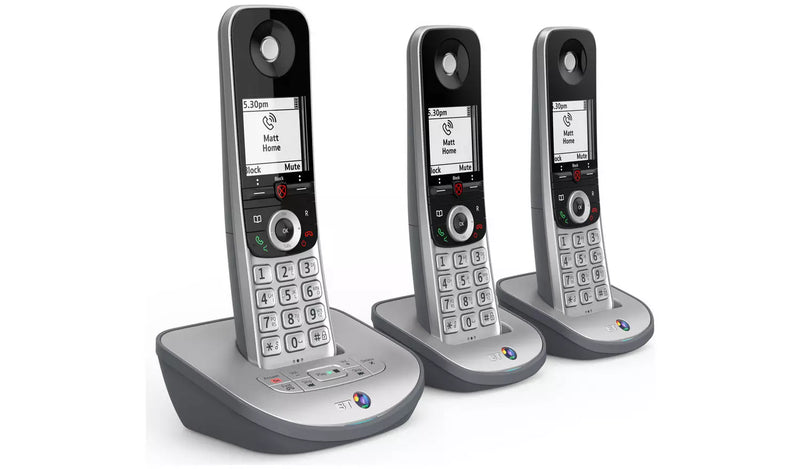 BT Advanced Z Trio Digital Cordless Phone Answering Machine Call Blocking Silver (Renewed)
