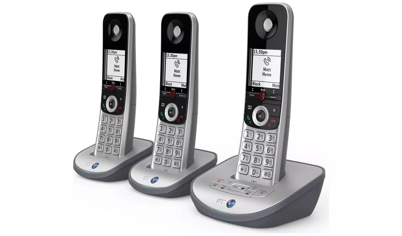 BT Advanced Z Trio Digital Cordless Phone Answering Machine Call Blocking Silver (Renewed)