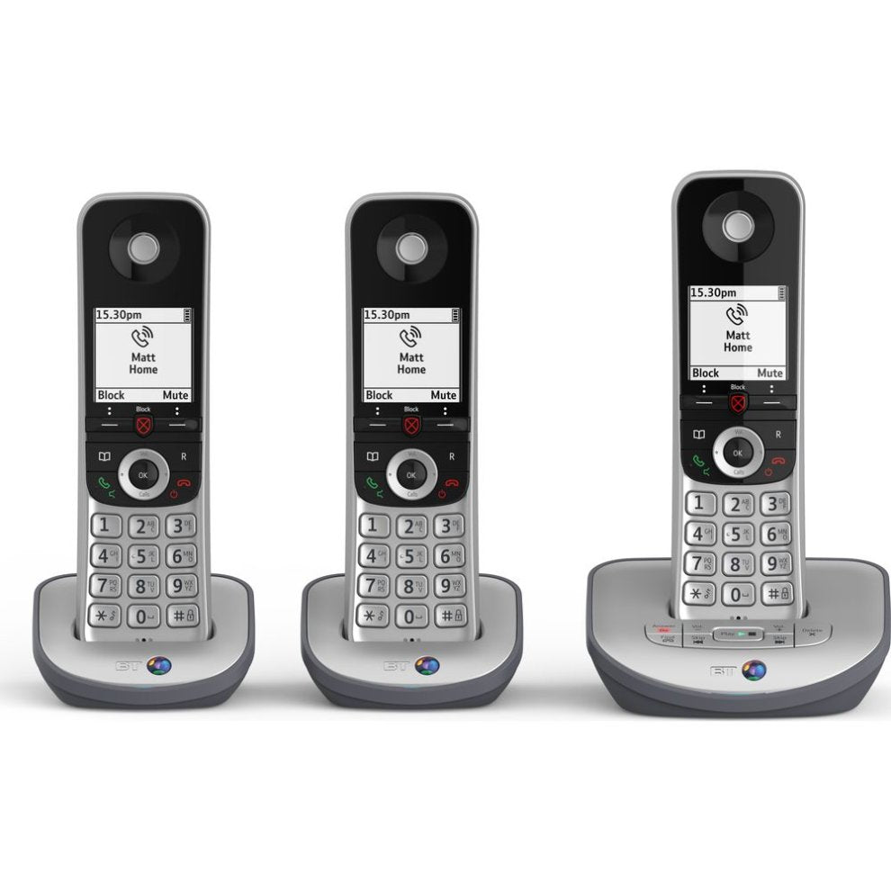 BT Advanced Z Trio Digital Cordless Phone Answering Machine Call Blocking Silver (Renewed)