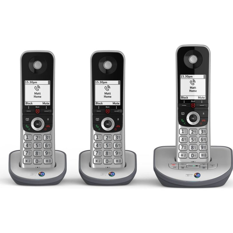 BT Advanced Z Trio Digital Cordless Phone Answering Machine Call Blocking Silver (Renewed)