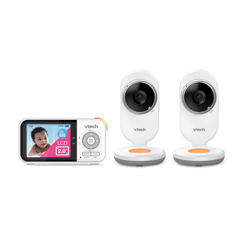 VTech VM3254-2 Video Baby Monitor FHD 2.8'' Screen Night Light & 2 Cameras (Renewed)