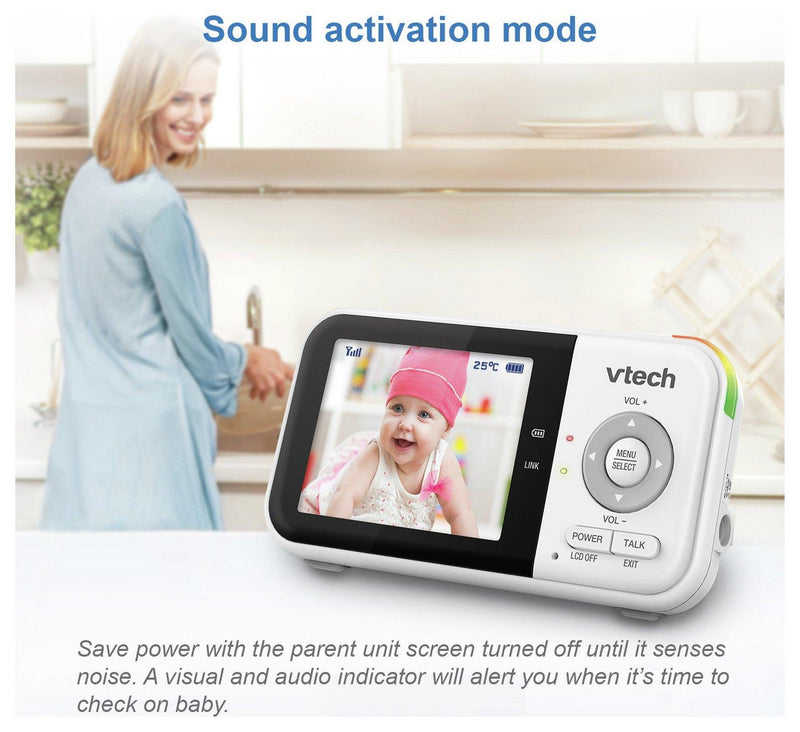 VTech VM3254-2 Video Baby Monitor FHD 2.8'' Screen Night Light & 2 Cameras (Renewed)