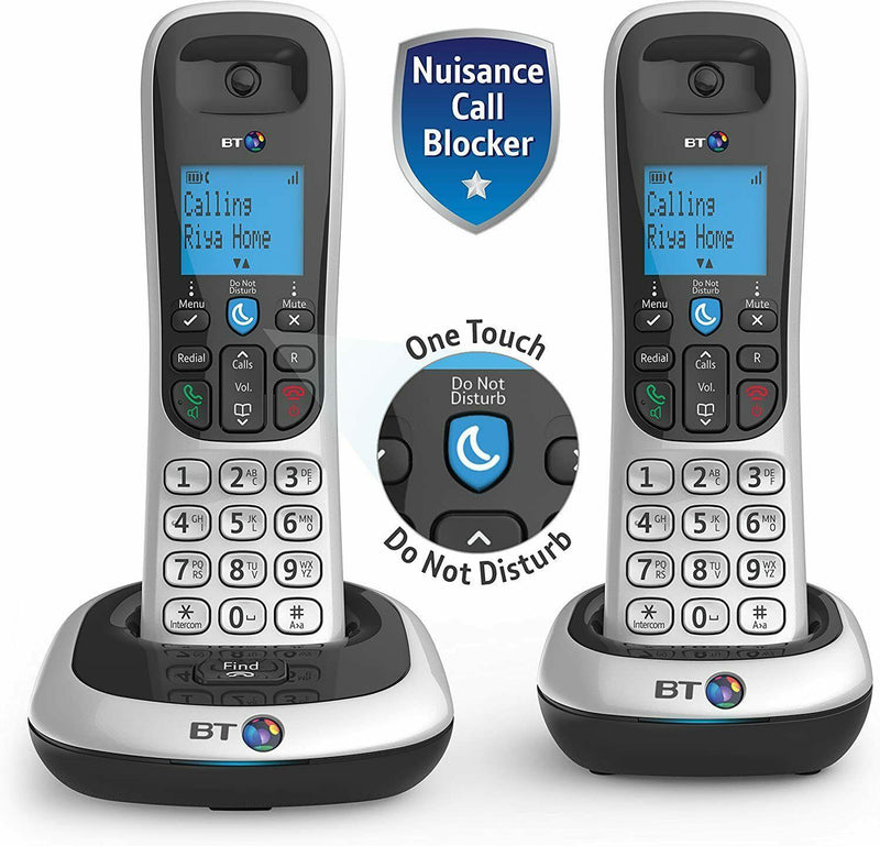 BT 2200 Twin Digital Cordless Phone Nuisance Call Blocker Handsfree (New)