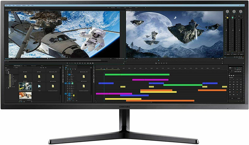 Samsung LS34J550WQUXEN 34'' Ultra Wide LED Monitor WQHD 3440 x 1440 Display Port (Renewed)