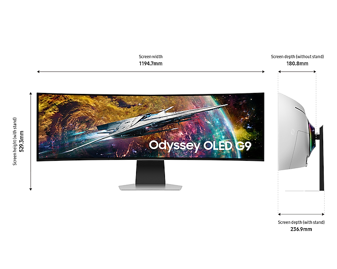 Samsung 49'' Gaming Monitor Smart 5120x1440 Curved OLED 240Hz LS49CG954SUXXU (New)