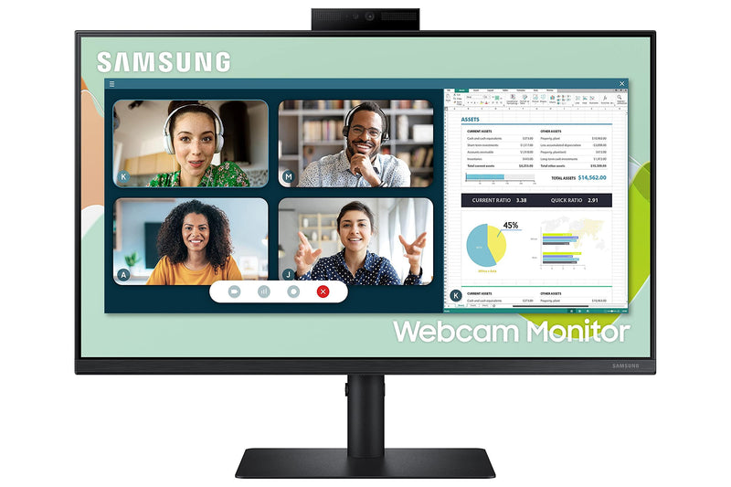 Samsung 24'' Monitor S40VA 2.0 MegaPixel Webcam & Speakers LS24A400VEUXXU (Renewed)