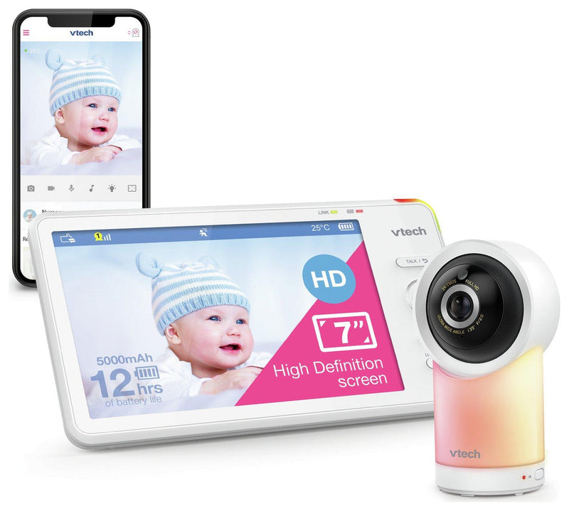 VTech RM7766 HD 7'' Wi-Fi 1080p Pan And Tilt Smart Video Baby Monitor (Renewed)
