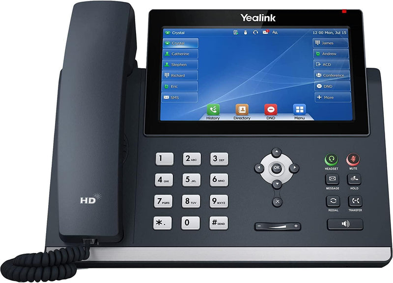 Yealink SIP-T48U Advanced IP PoE Corded Phone HD Voice 7'' Touch Screen Display (Renewed)