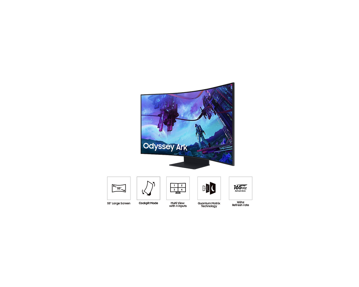 Samsung 55'' Gaming Monitor Smart Curved Odyssey Ark Mini LED LS55CG970NUXXU (Renewed)