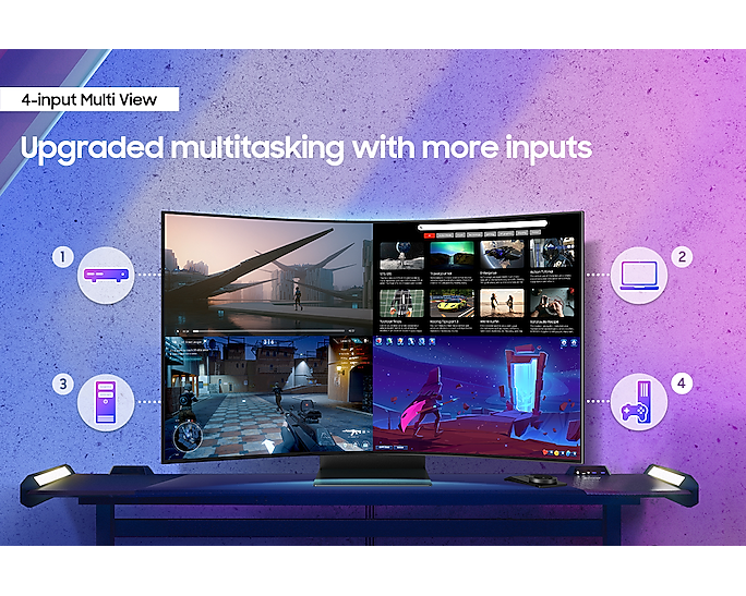 Samsung 55'' Gaming Monitor Smart Curved Odyssey Ark Mini LED LS55CG970NUXXU (Renewed)