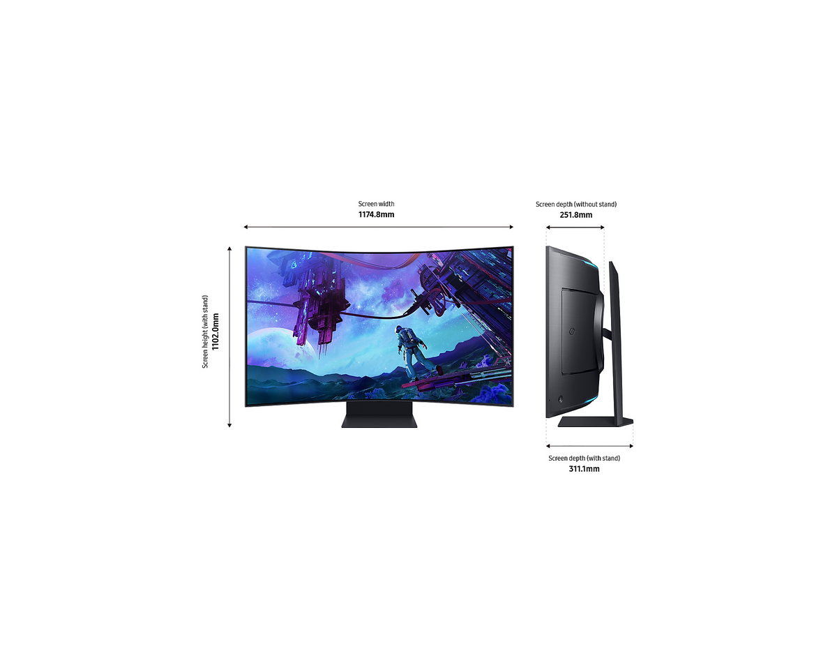 Samsung 55'' Gaming Monitor Smart Curved Odyssey Ark Mini LED LS55CG970NUXXU (Renewed)