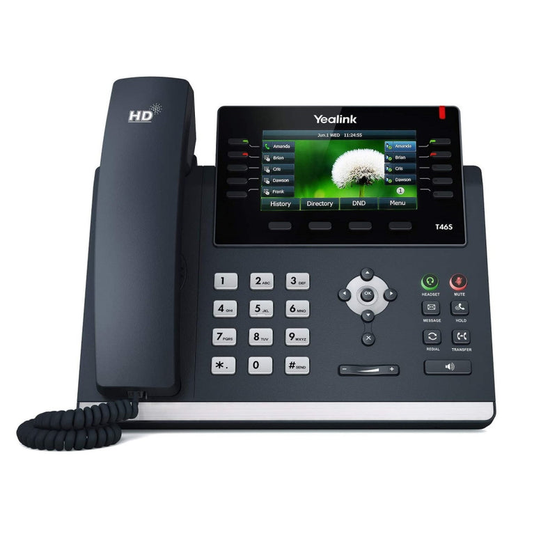 Yealink SIP-T46G PoE 10 Line IP Gigabit IP Conference Phone 4.3'' LCD Display (Renewed)