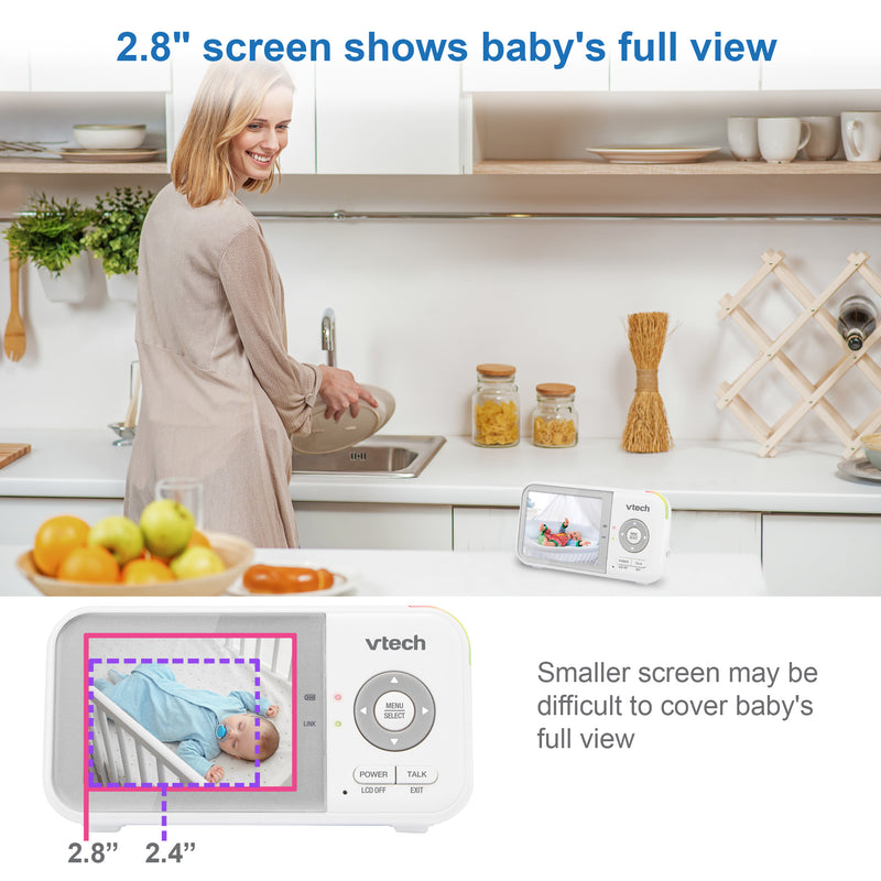VTech VM923 2.8'' Digital Video Baby Monitor With 2.8'' Screen Pan & Tilt (Renewed)