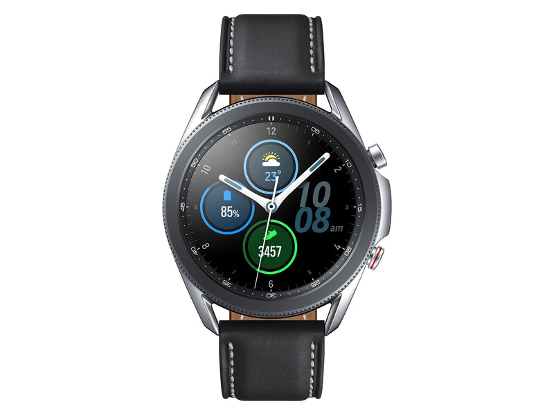 Samsung SM-R845FZSAEUA Galaxy Watch 3 LTE Wi-Fi Mystic Silver 45mm Leather Band (Renewed)