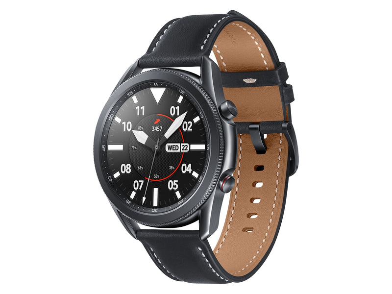 Samsung SM-R845FZKAEUA Galaxy Watch 3 LTE Wi-Fi Mystic Black 45mm Leather Band (Renewed)