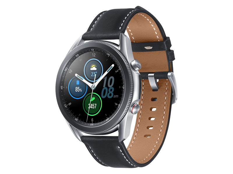 Samsung SM-R845FZSAEUA Galaxy Watch 3 LTE Wi-Fi Mystic Silver 45mm Leather Band (Renewed)