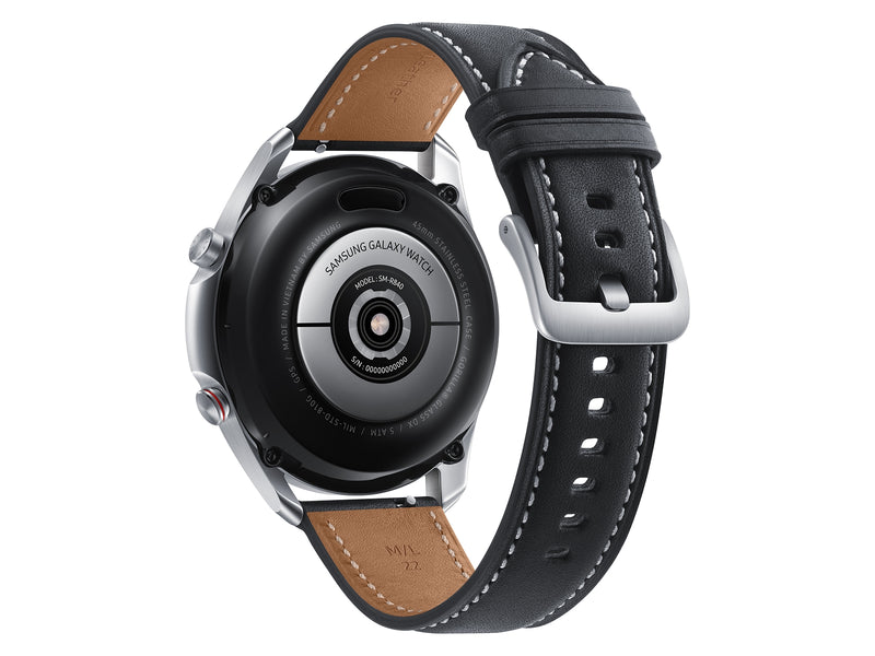 Samsung SM-R845FZSAEUA Galaxy Watch 3 LTE Wi-Fi Mystic Silver 45mm Leather Band (Renewed)