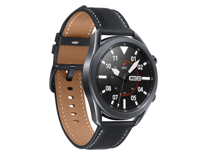 Samsung SM-R845FZKAEUA Galaxy Watch 3 LTE Wi-Fi Mystic Black 45mm Leather Band (Renewed)
