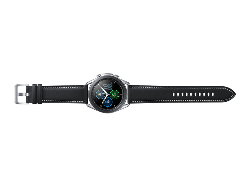 Samsung SM-R845FZSAEUA Galaxy Watch 3 LTE Wi-Fi Mystic Silver 45mm Leather Band (Renewed)
