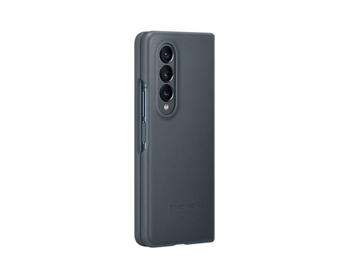 Samsung EF-VF936LJEGWW Leather Mobile Phone Cover For Galaxy Z Fold4 Graygreen (Renewed)