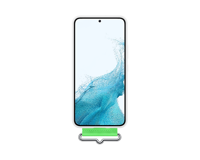 Samsung EF-GS901TWEGWW Galaxy S22 Silicone Phone Cover With Strap White (Renewed)