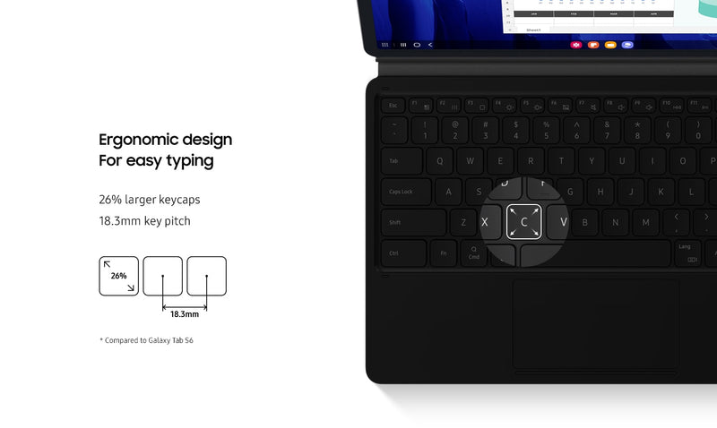 Samsung Galaxy Tab S7 Keyboard Cover With Trackpad Black EF-DT870BBEGGB (New / Open Box)