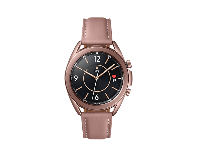 Samsung Galaxy Watch 3 LTE Bluetooth Wi-Fi GPS Mystic Bronze 41mm Leather Band (Renewed)