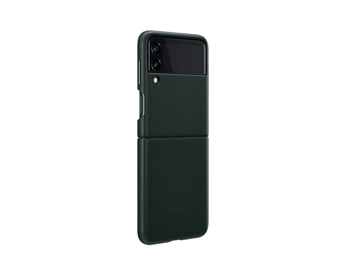 Samsung Galaxy Z Flip3 5G Leather Mobile Phone Cover Green EF-VF711LGEGWW (New / Open Box)