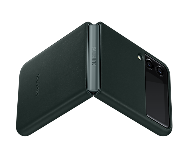 Samsung Galaxy Z Flip3 5G Leather Mobile Phone Cover Green EF-VF711LGEGWW (New / Open Box)