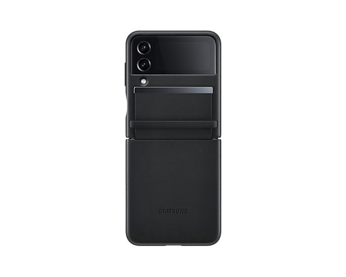 Samsung EF-VF721LBEGWW Flap Leather Mobile Phone Cover For Galaxy Z Flip4 Black (Renewed)