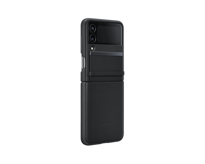 Samsung EF-VF721LBEGWW Flap Leather Mobile Phone Cover For Galaxy Z Flip4 Black (Renewed)