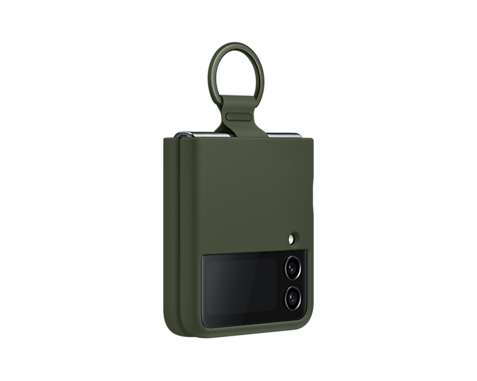 Samsung Silicone Phone Cover With Ring For Galaxy Z Flip4 Khaki EF-PF721TGEGWW (New / Open Box)