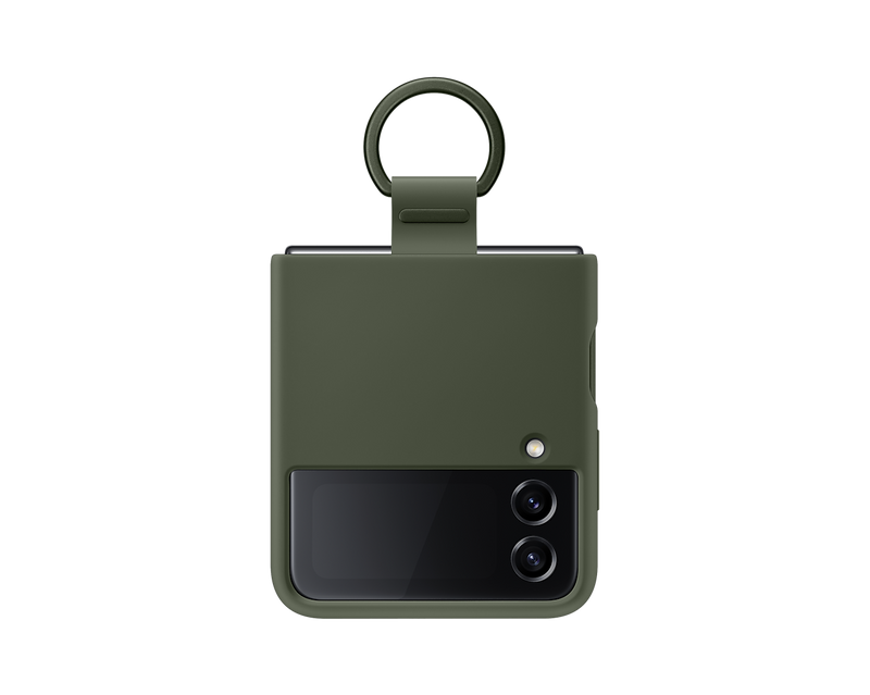 Samsung Silicone Phone Cover With Ring For Galaxy Z Flip4 Khaki EF-PF721TGEGWW (New / Open Box)