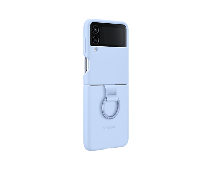 Samsung Galaxy Z Flip4 Silicone Phone Cover With Ring Arcticblue EF-PF721TLEGWW (New / Open Box)