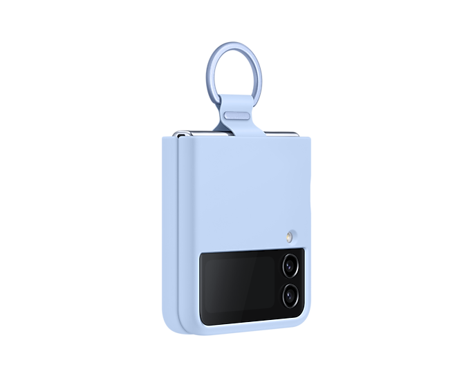 Samsung Galaxy Z Flip4 Silicone Phone Cover With Ring Arcticblue EF-PF721TLEGWW (New / Open Box)
