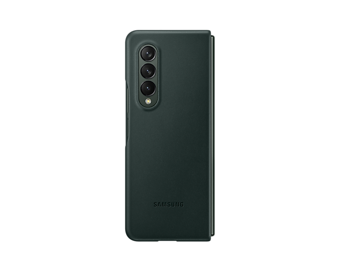 Samsung Galaxy Z Fold3 5G Leather Mobile Phone Cover Green EF-VF926LGEGWW (New / Open Box)