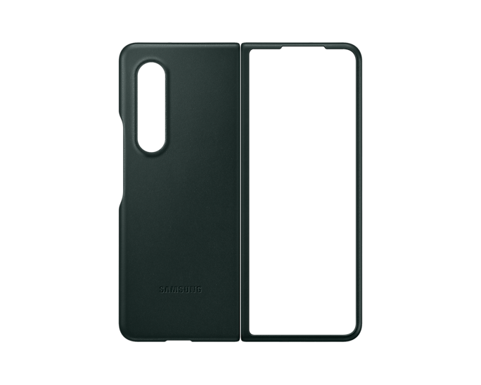 Samsung Galaxy Z Fold3 5G Leather Mobile Phone Cover Green EF-VF926LGEGWW (New / Open Box)