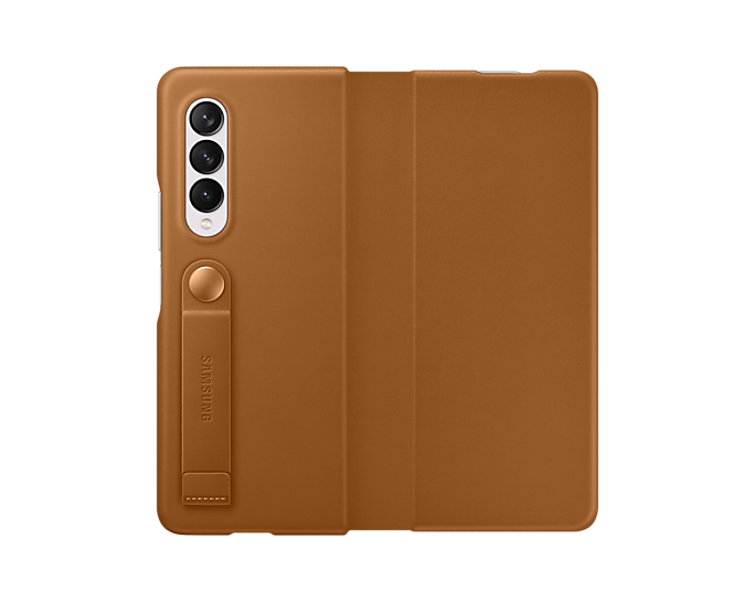 Samsung Galaxy Z Fold3 5G Leather Flip Mobile Phone Cover Brown EF-FF926LAEGWW (New / Open Box)